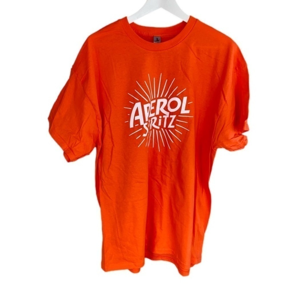 APEROL SPRITZ Tee Shirt Short Sleeve Orange/White Unisex XL NWOT